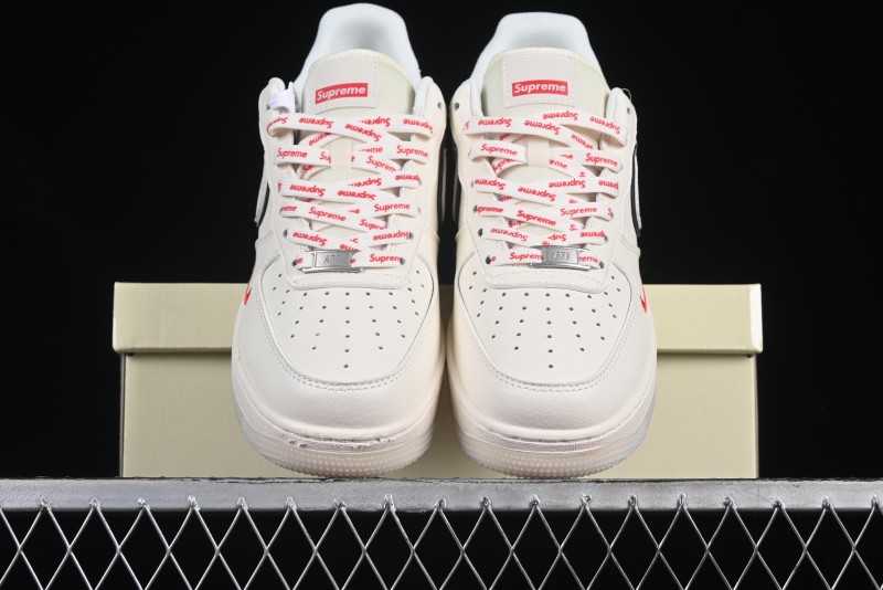 Nike Air Force 1 '07 Low Supreme Collaboration Off-White Crystal Custom Casual Sneakers - XZ6188-715