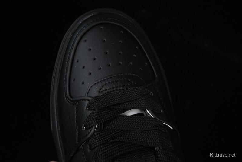 NY Yankees Black Leather Sneakers with Bold Orange Logo