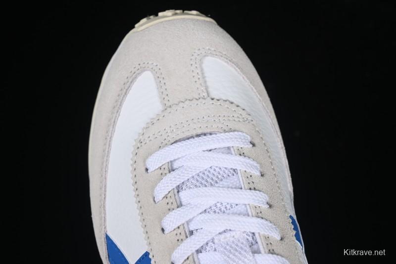Onitsuka Tiger Vintage Runner Sneakers - White/Grey with Blue & Red Accents