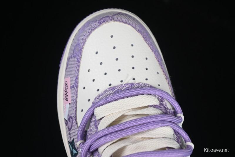 Nike Air Force 1'07 Low "Purple Star" Custom Casual Sneakers - BD7700-220