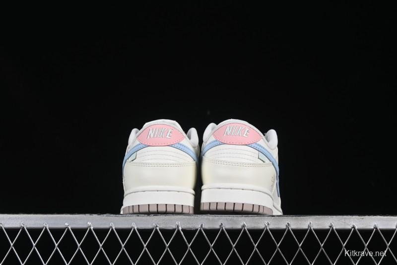 Nike Dunk Low "Pastel Panda" - Cream with Baby Blue & Pink Accents