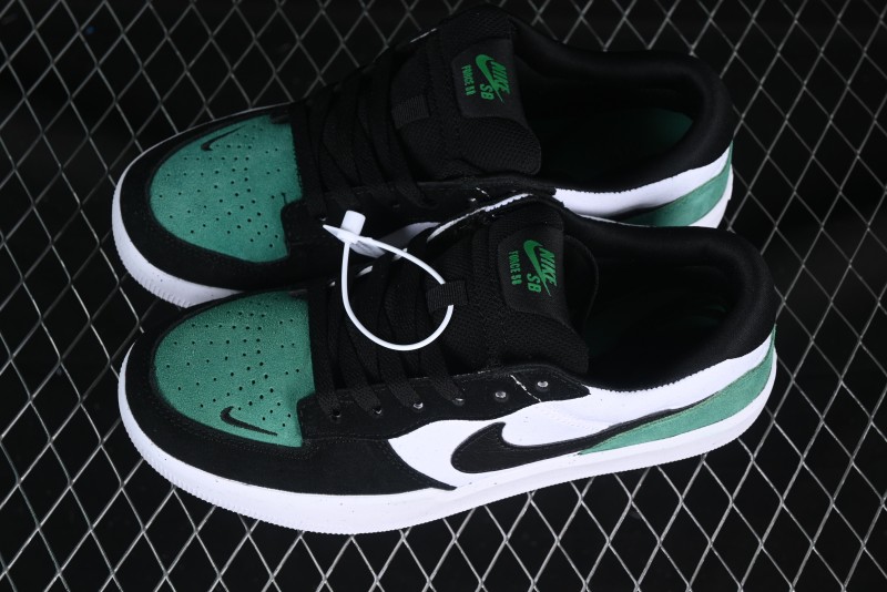 Nike SB Force 58 Low - Emerald Green, Black & White Skateboarding Shoes