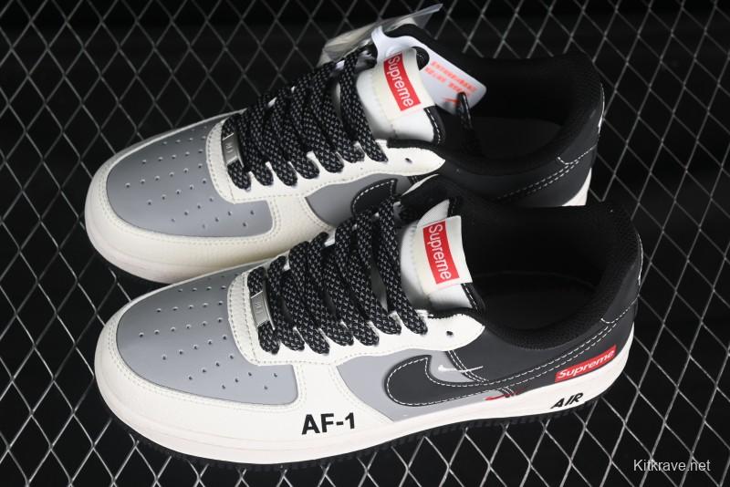 Nike Air Force 1'07 Low Supreme Casual Sneakers in Beige Grey Black - HH7518-055