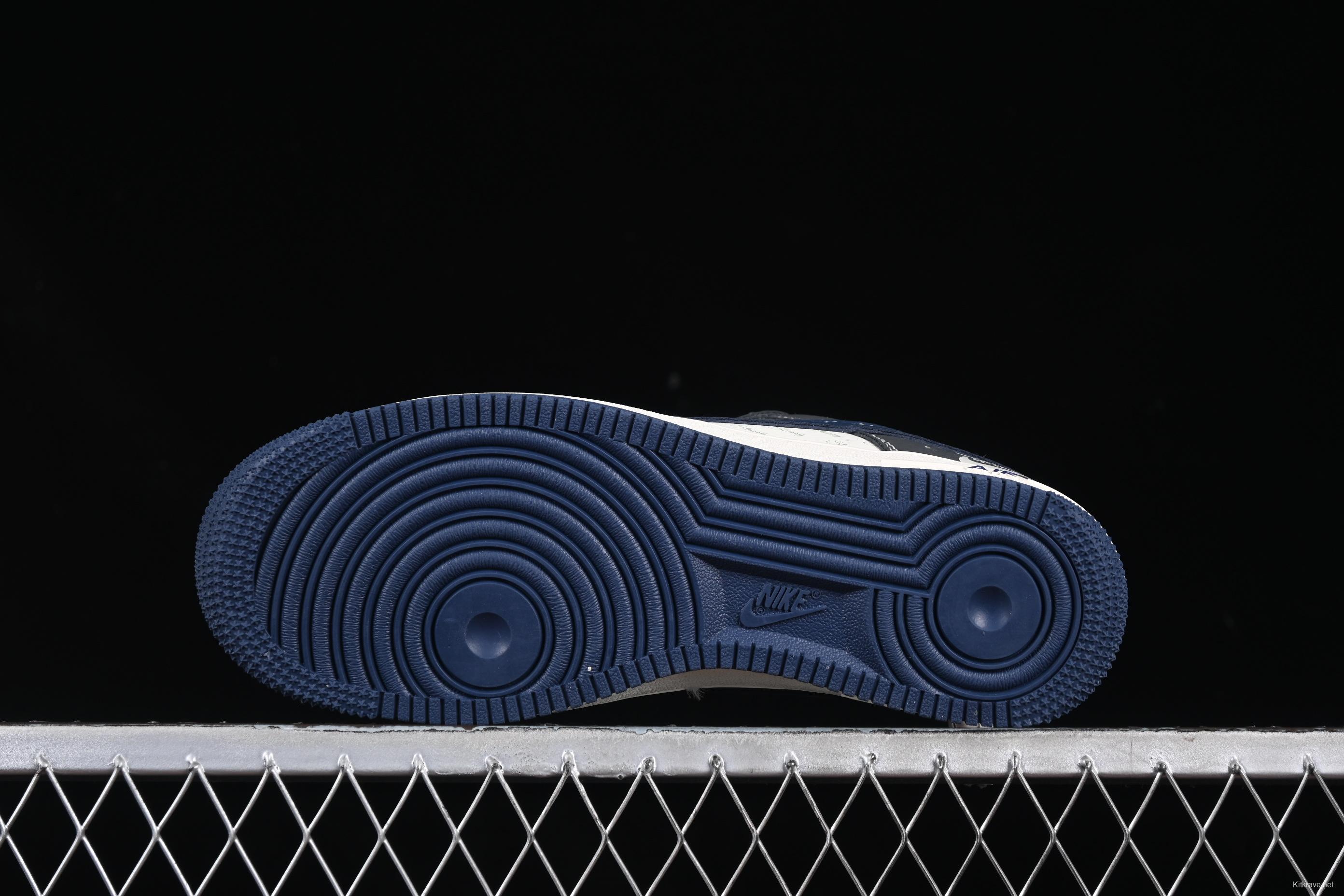 Nike Air Force 1 '07 Low Stussy Collaboration Navy Grey Casual Sneakers - XS1958-519