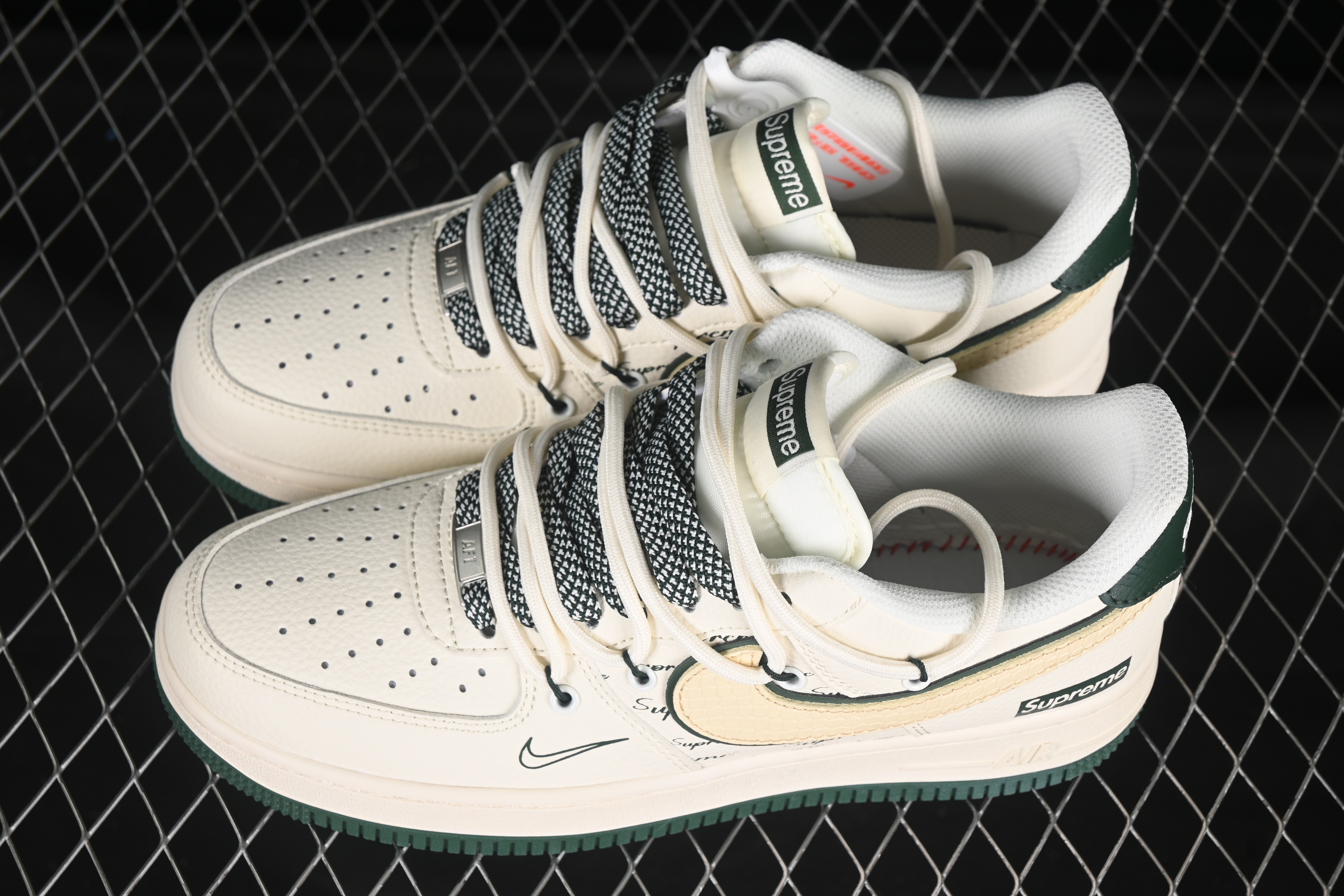 Nike Air Force 1 '07 Low Supreme Casual Sneakers with Custom Leather and Full-Length Air Cushion - DM6868-057