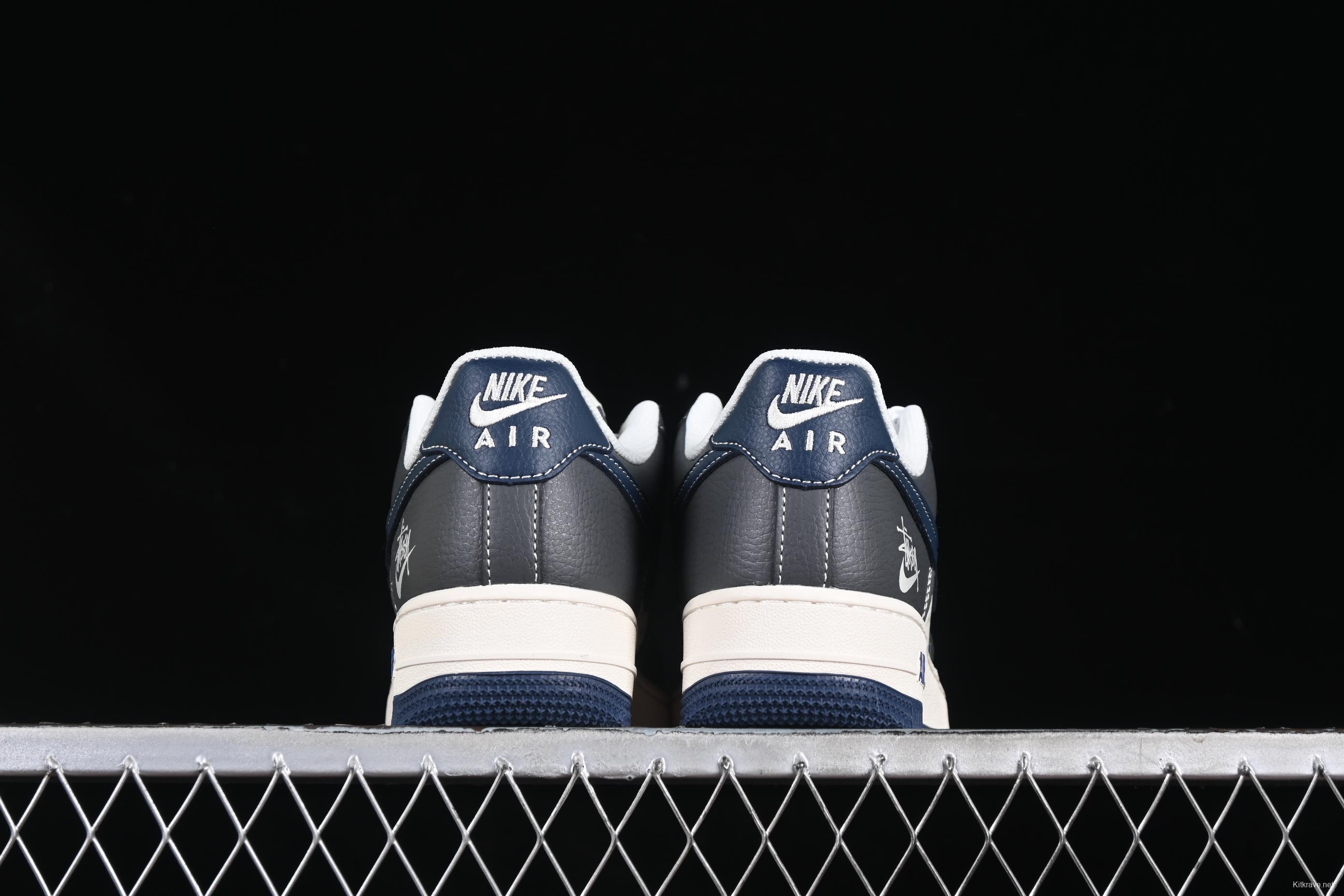 Nike Air Force 1 '07 Low Stussy Collaboration Navy Grey Casual Sneakers - XS1958-519