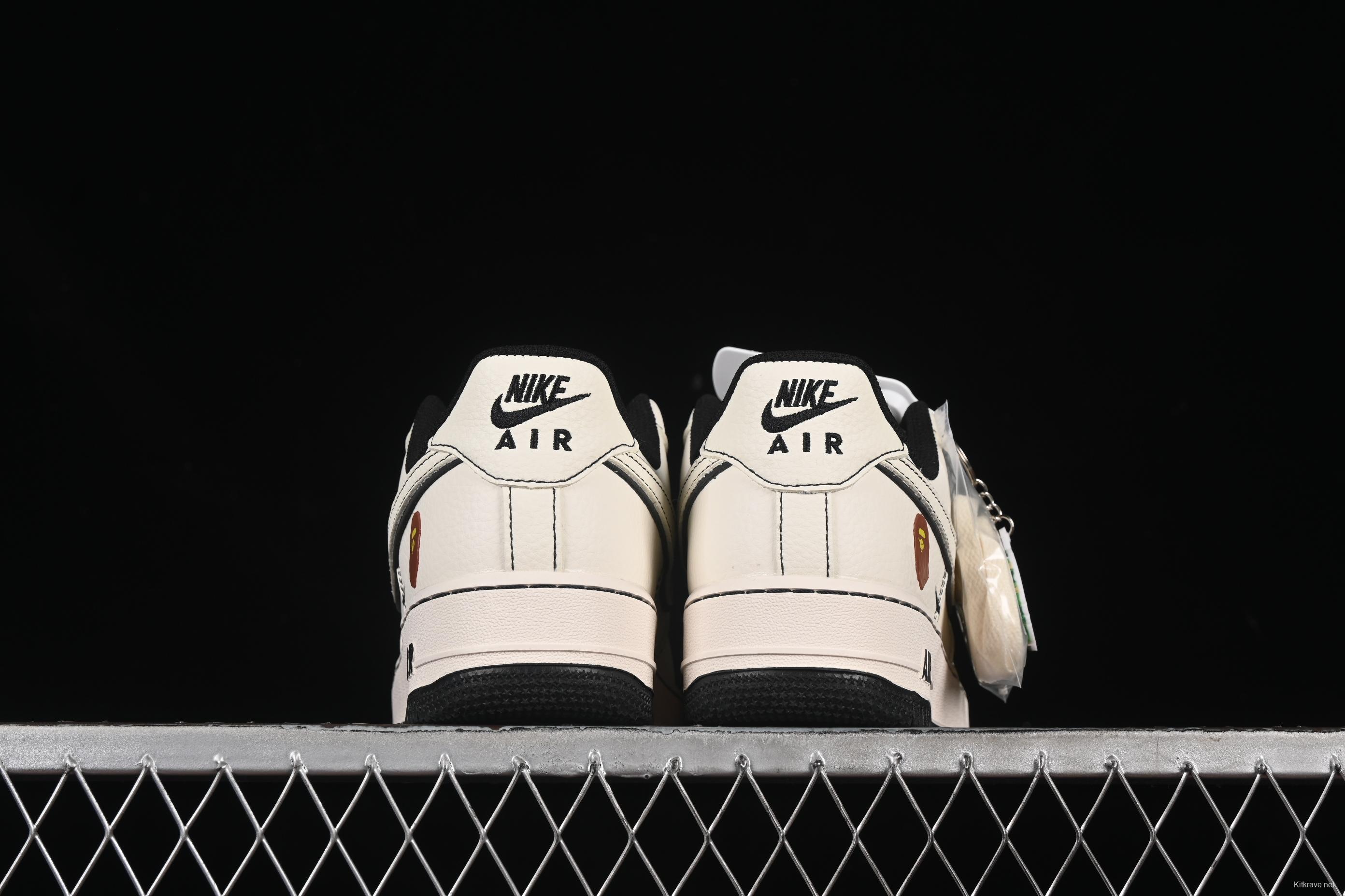 Nike Air Force 1 '07 Low Bape Collaboration Black Line Starry Sky Casual Sneakers - HH7518-067