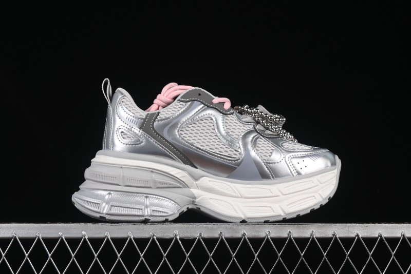 GG-CC Thick Sole Casual Running Shoes with Fashionable Design - G25S2507 Silver