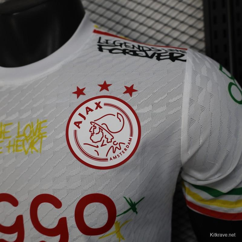 Player Version 25/26 Ajax White Jersey with Bob Marley Tribute Design