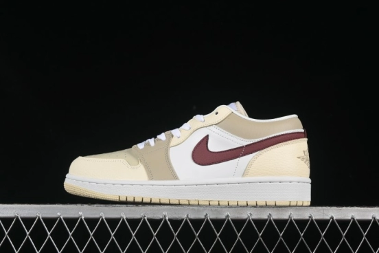 Nike Air Jordan 1 Low AJ1 Cream White Low-Top Casual Sneakers - HV6530-100