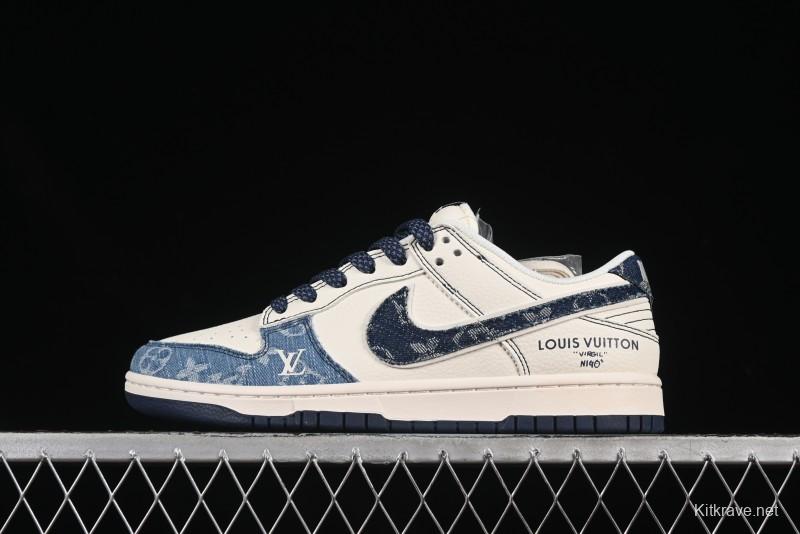 Nike SB Dunk Low LV Collaboration Anniversary High-End Custom Low-Top Casual Skate Shoes - XX3168-142