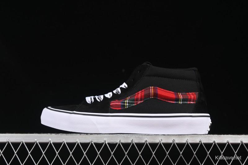 Vans Sk8-Mid Anaheim Collection Scottish Plaid Casual Low-Top Canvas Shoes - VN0A4UWIVNE