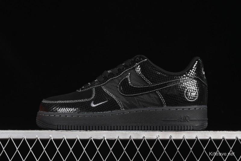 Nike Air Force 1'07 Low Lightning Collaboration Black Snake Scale Casual Sneakers - SC9207-529
