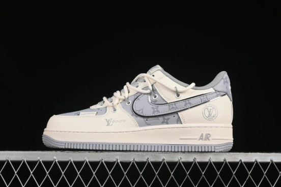 Nike Air Force 1'07 Low LV Collaboration Grey Print Drawstring Casual Sneakers - DM6868-062