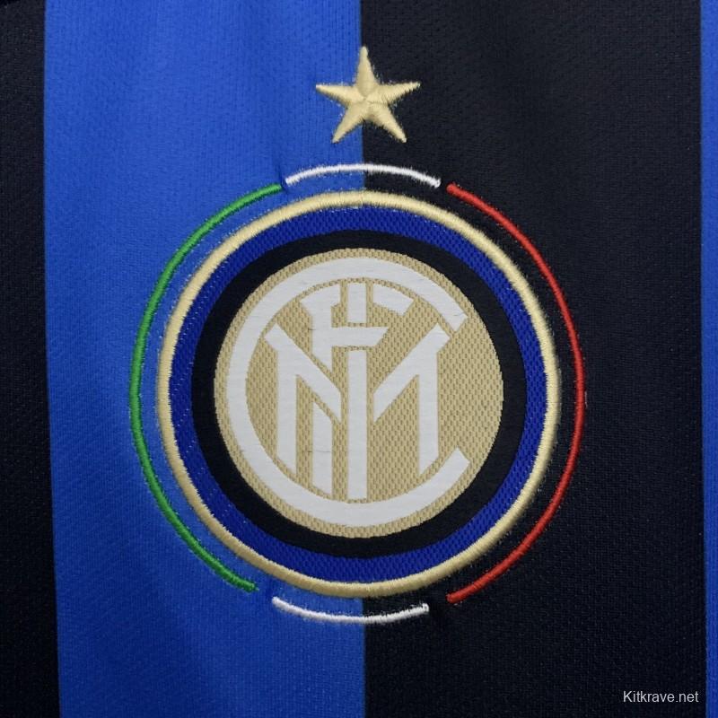 09/10 Retro Inter Milan Long Sleeves Champions League Edition Home Jersey