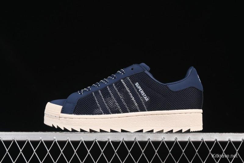 Adidas Clot x Superstar Shell Toe Casual Sneakers with Serrated Edge Design - IH3644