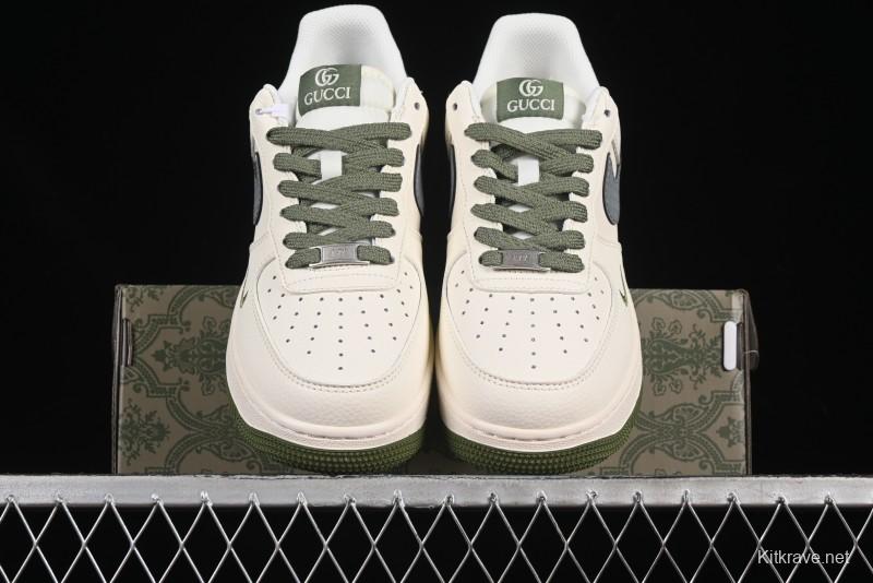 Nike Air Force 1'07 Low Gucci Collaboration Green Grey Pattern Casual Sneakers - XS1958-563