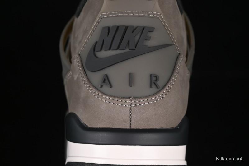 Nike Air Jordan 4 Retro Sneakers in Cave Stone Brown with Black Mesh and TPU Details - FV5029-200