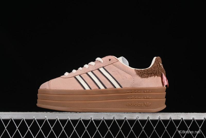Adidas Originals Gazelle Bold JR4244 Collaboration Low-Top Platform Sneakers with Slip-Resistant Durable Sole