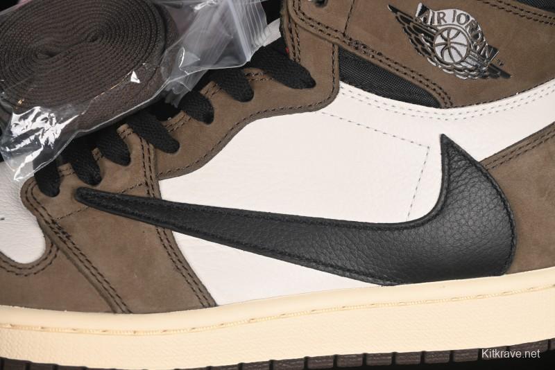 Nike Travis Scott x Air Jordan 1 High OG AJ1 Reverse Swoosh Limited Edition - CD4487-100