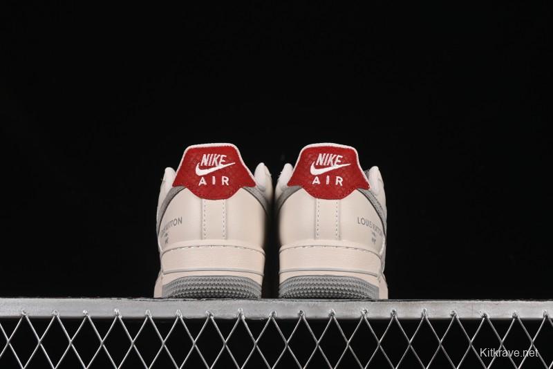 Nike Air Force 1 '07 Low LV Collaboration Beige Grey Snake Swoosh Casual Sneakers - XX3168-130