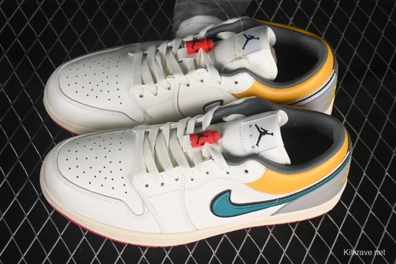 Nike Air Jordan 1 Low AJ1 Mismatched Swoosh Casual Sneakers - HV4511-133