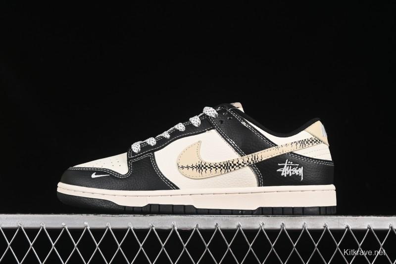 Nike SB Dunk Low Stussy Collaboration Panda Anniversary Custom Low-Top Casual Skate Shoes - ZH2598-271