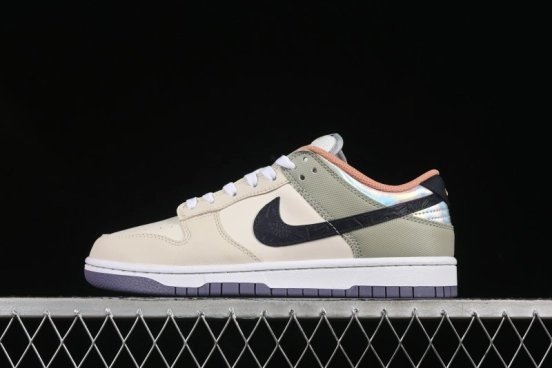 Nike Dunk Low Floral Swoosh Floral Theme Low-Top Casual Sneakers - HV5750-133