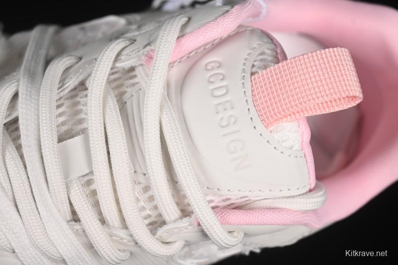 GG-CC Star Same Style Lace-Up Hollow-Out Chunky Sneakers with 5cm Hidden Heel - G25U9988