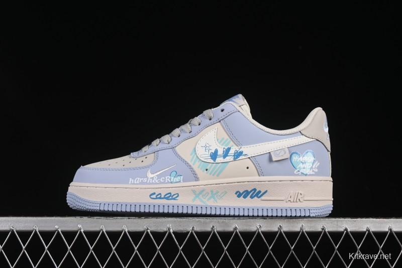 Nike Air Force 1'07 Low "Blue Star Love" 520 Series Limited Edition Casual Sneakers - DB3301-991