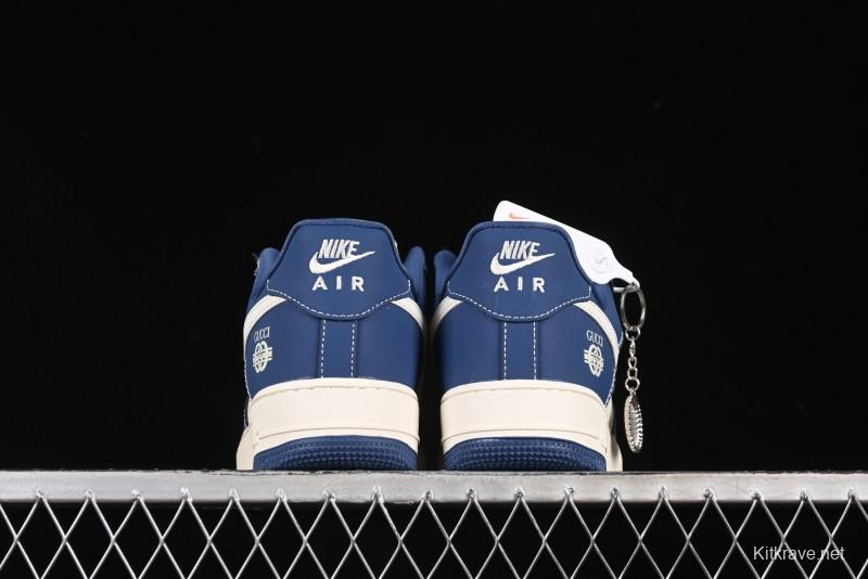 Nike Air Force 1'07 Low Gucci Collaboration Navy Blue Casual Sneakers - KK1988-085