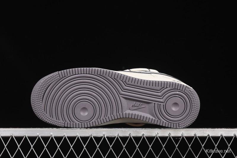 Nike Air Force 1 '07 Low LV Collaboration Grey Swoosh Drawstring Casual Sneakers - DM6868-067