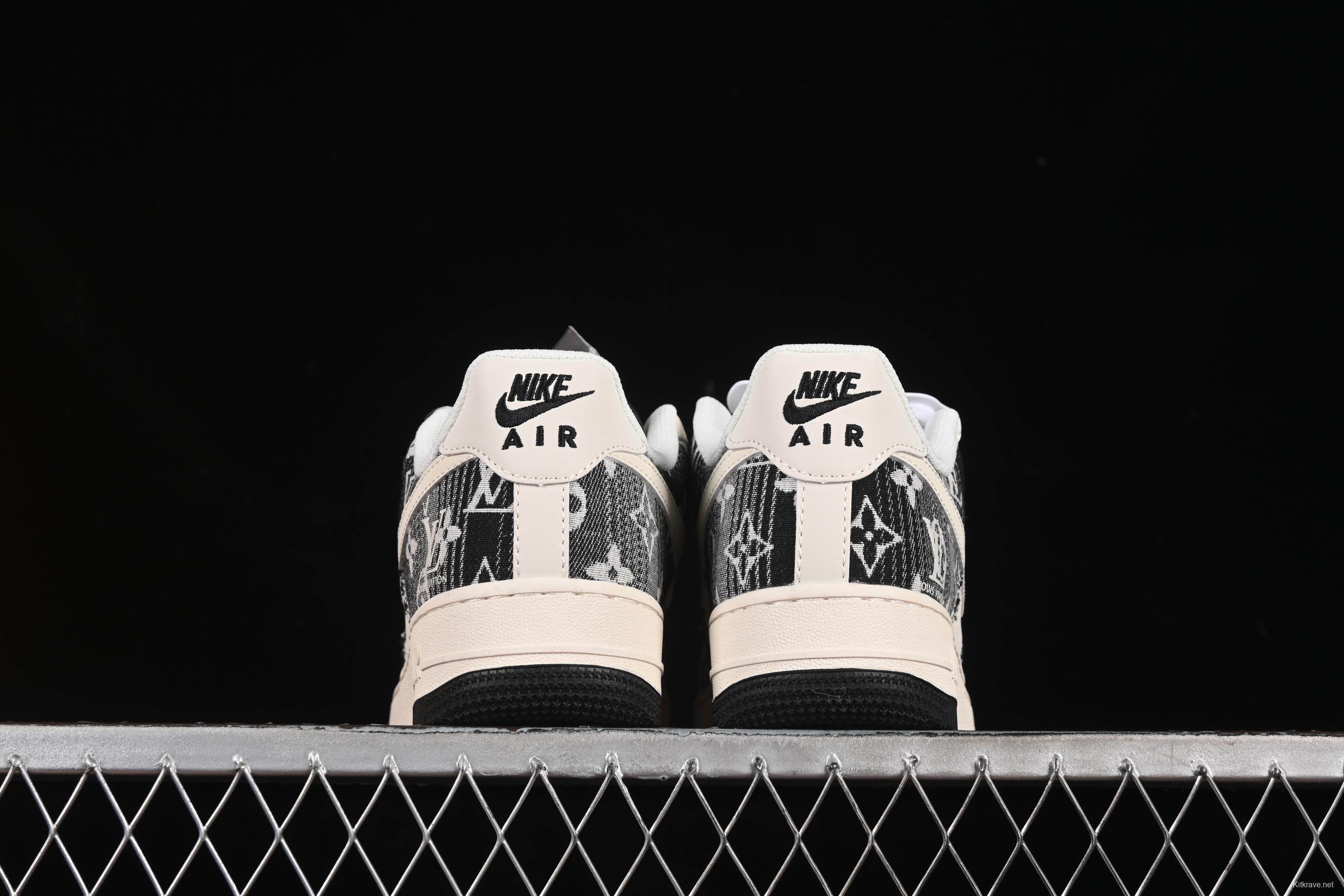 Nike Air Force 1'07 Low LV Collaboration Black Floral Denim Casual Sneakers - XS1958-585