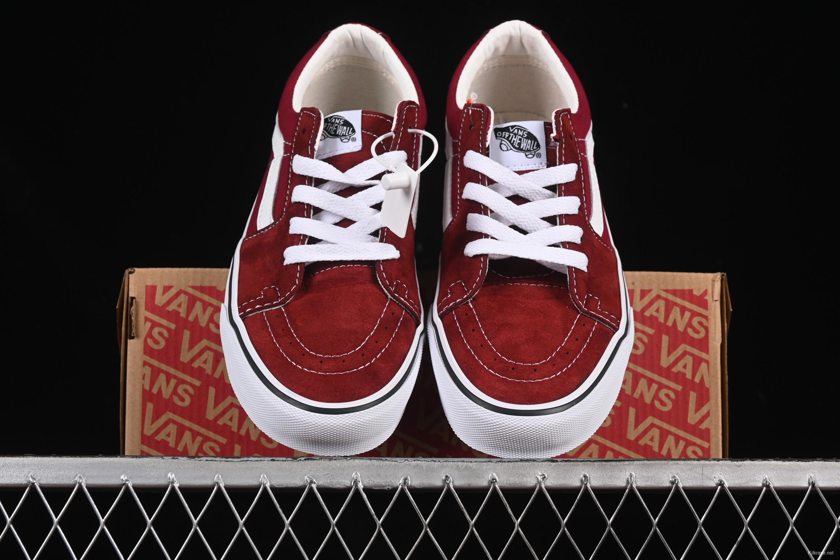 Vans Sk8-Low Burgundy Anti-Slip Casual Skate Shoes - VN0A4UUK5U7