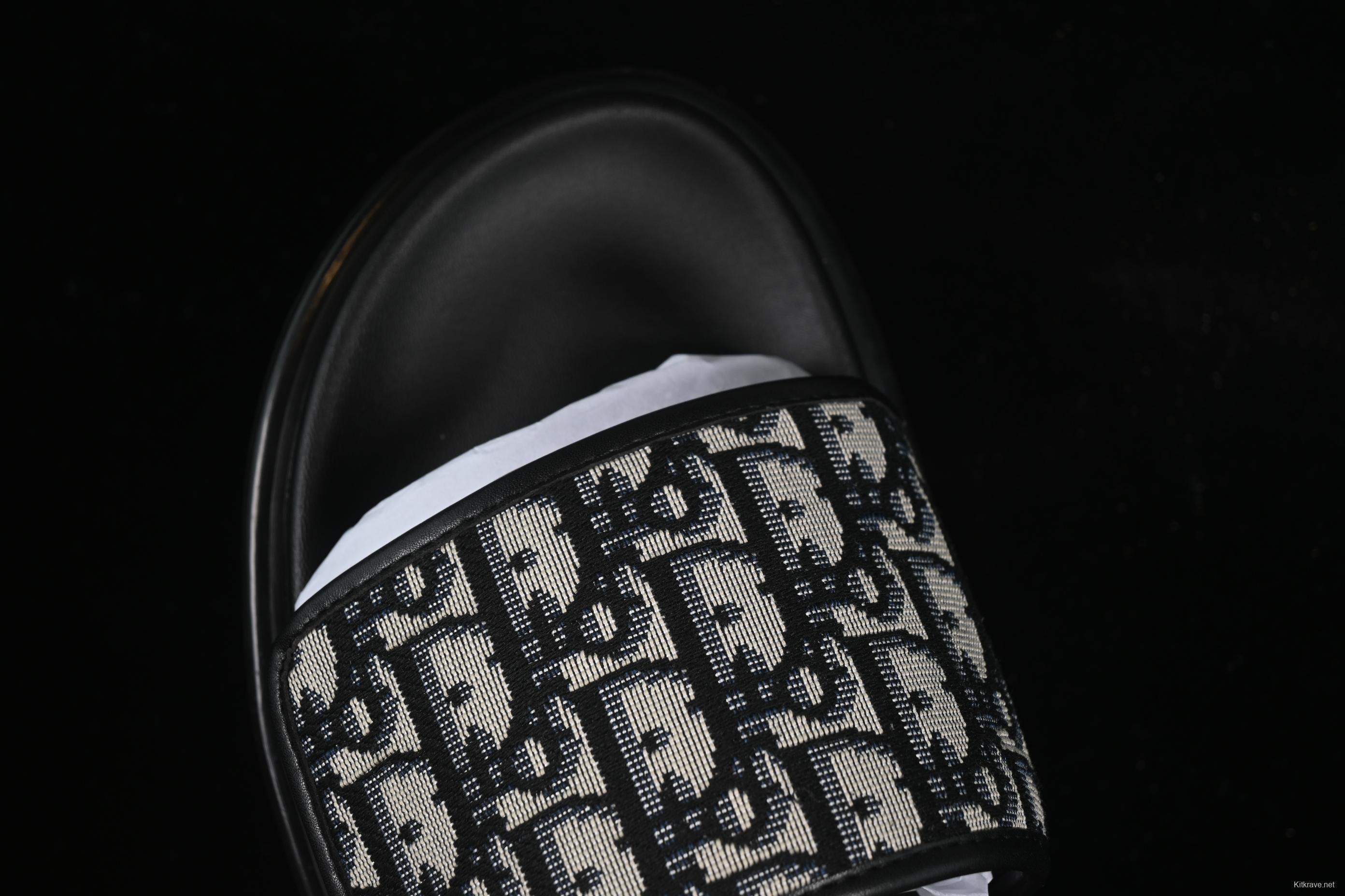 Dior Aqua Summer Men's Platform Casual Sandals with Oblique Print and Leather Accents - 3SA126ZSA