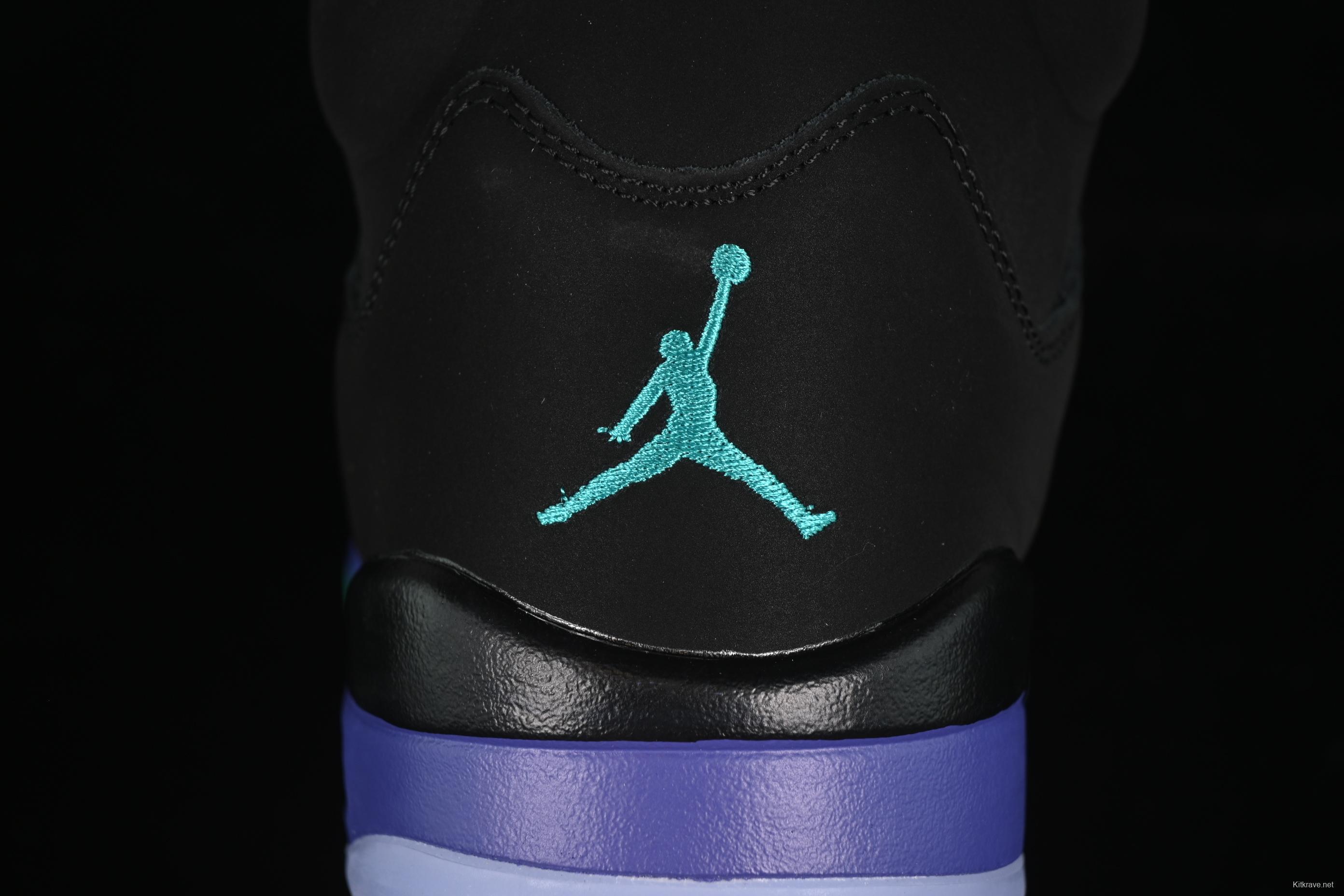 Nike Air Jordan 5 Retro Basketball Shoes - Black Grape - 136027-007