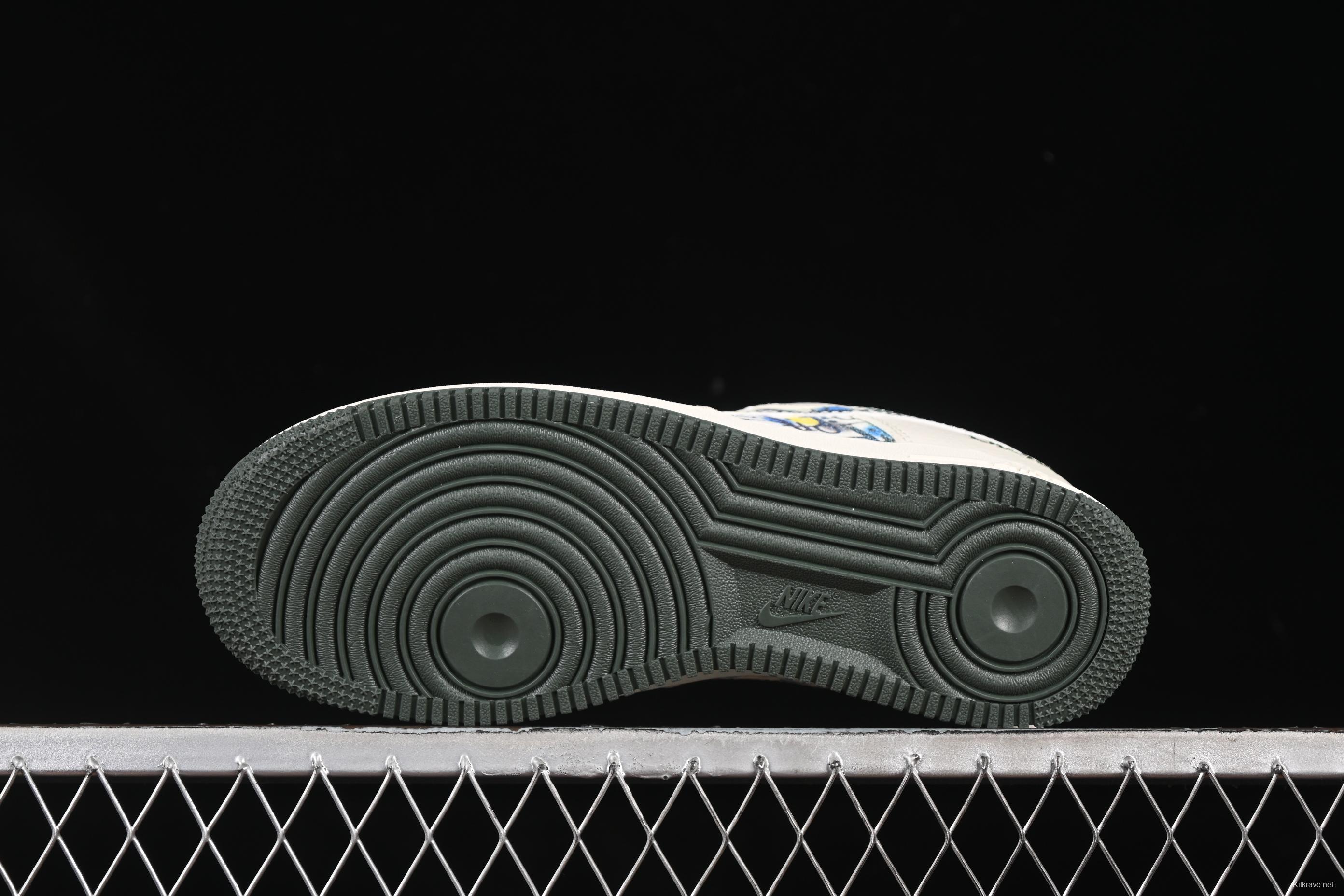 Nike Air Force 1 '07 Low Dior Collaboration Beige Green Floral Casual Sneakers - DF0188-065