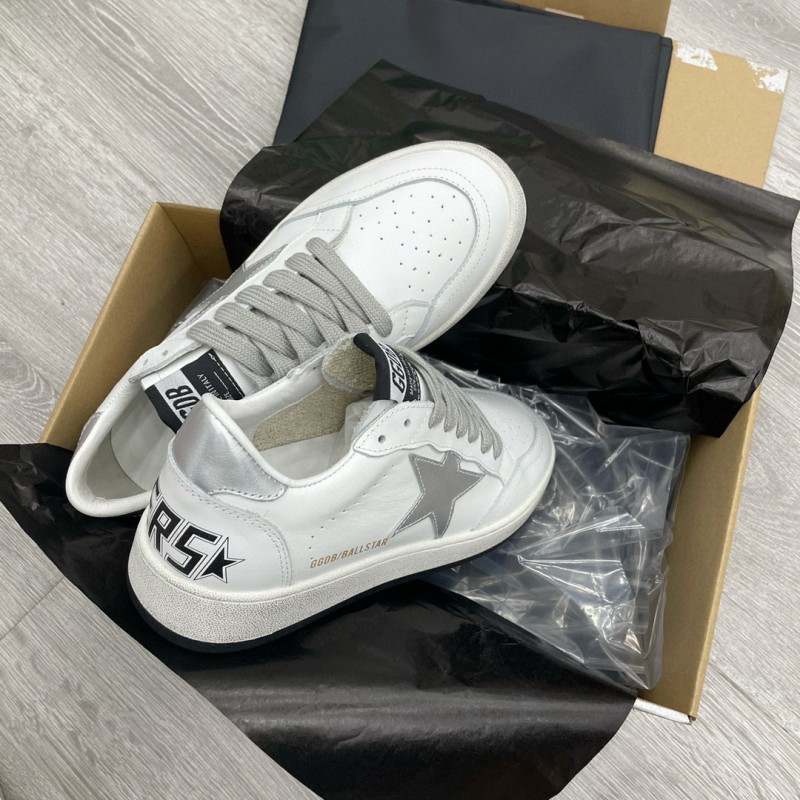 2024 Unisex GGDB White Silver Leather Sneakers MJ00260