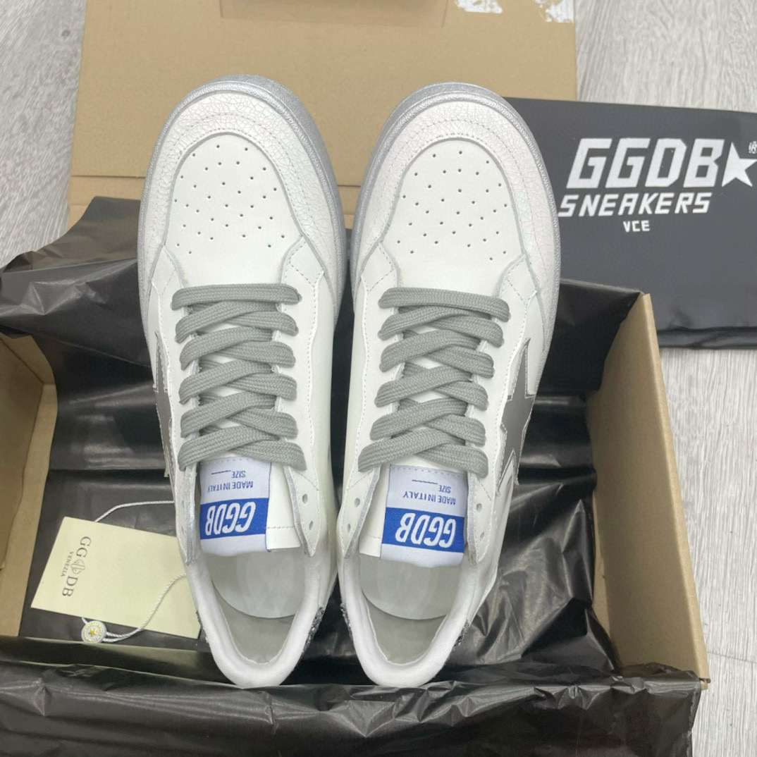 2024 Unisex GGDB White Grey Leather Sneakers MJ00260