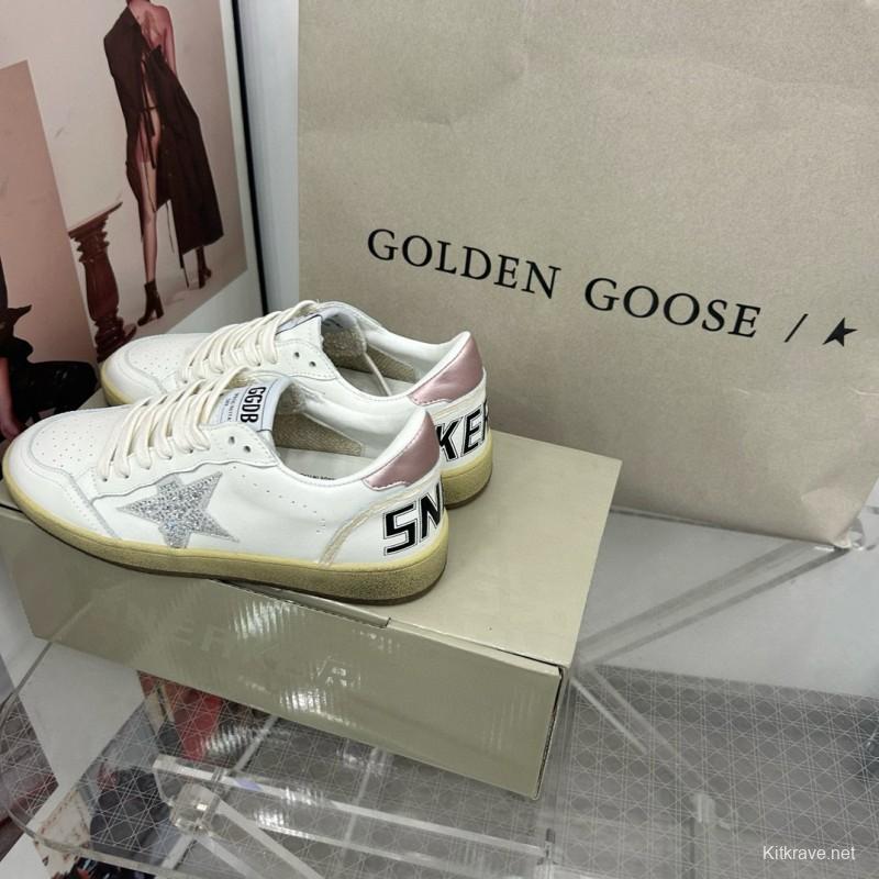 2024 Unisex GGDB White Pink Leather Low Top Sneakers MJ00260