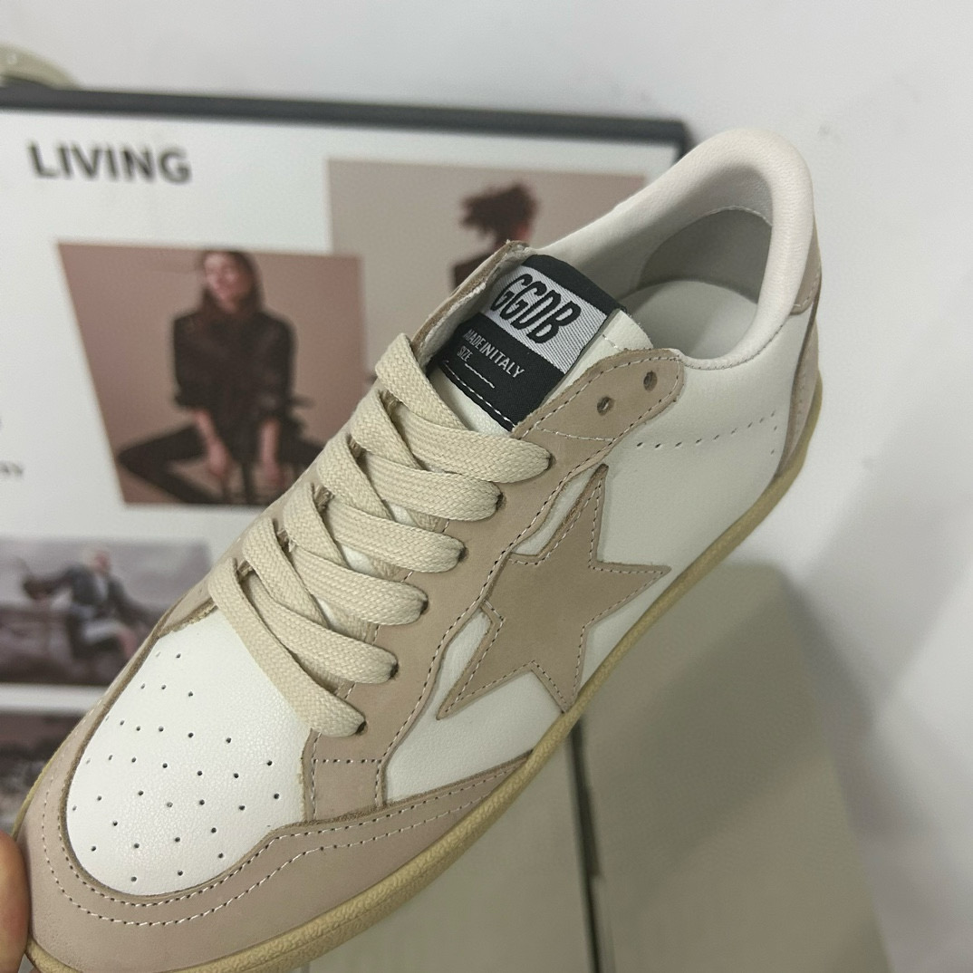2024 Unisex GGDB White Beige Leather Suede Low Top Sneakers MJ00260