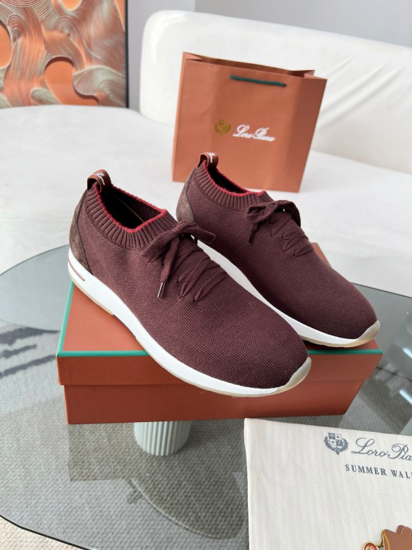 2024 Men LP Burgundy Wool Knit Sneakers MJ00330