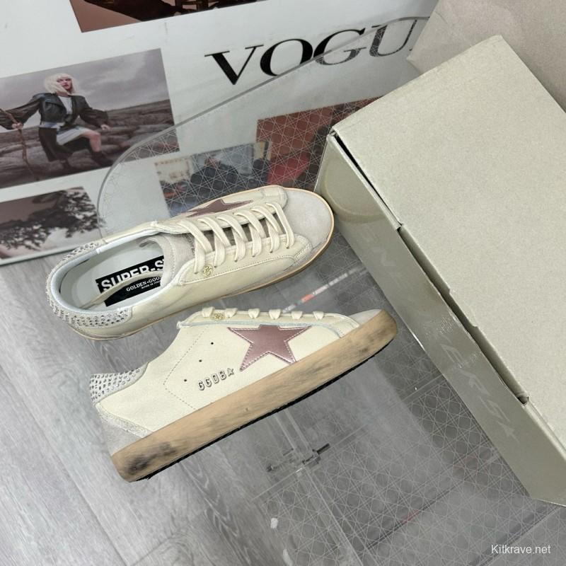 2025 Women GGDB White Beige Leather Sneakers MJ00260