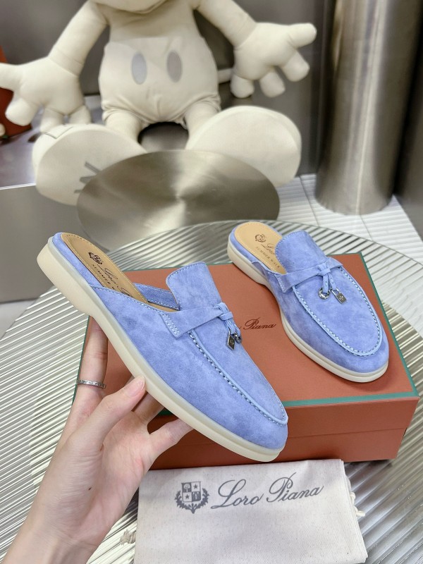 2024 Slippers LP Blue Suede Loafers