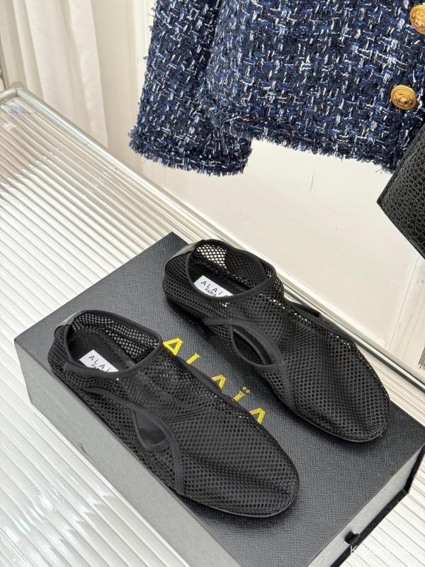 2025 Women AlAIA Black Mesh Casual Shoes