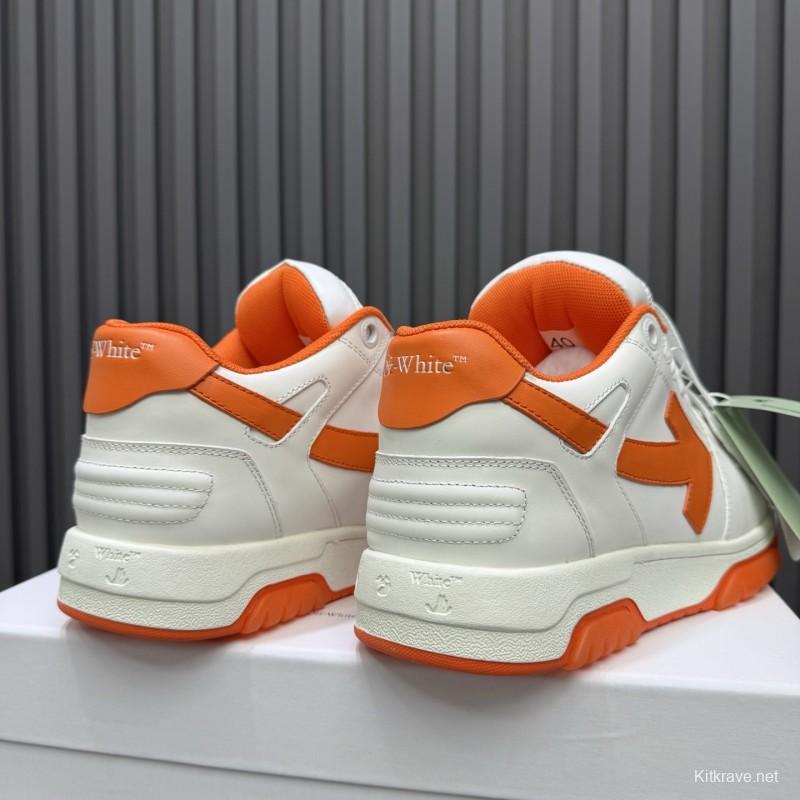 2025 Unisex Off-White White Orange Leather Sneakers MJ00320(W/M)