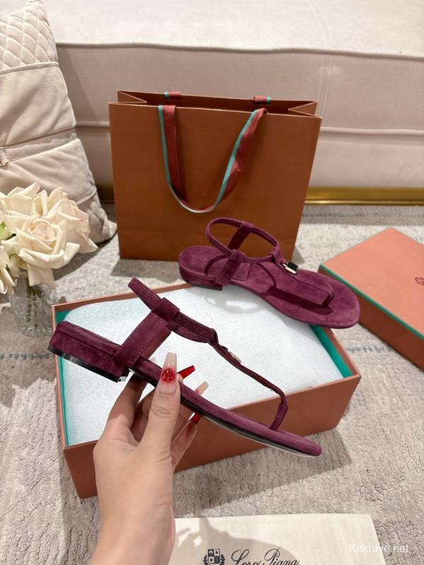 2025 Women LP Purple Suede Sandals