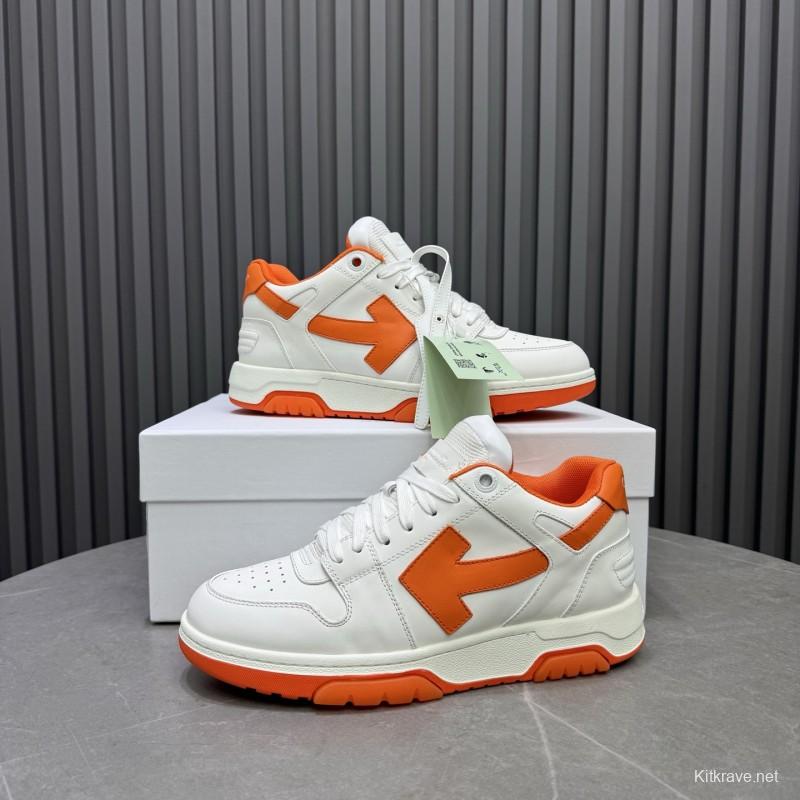 2025 Unisex Off-White White Orange Leather Sneakers MJ00320(W/M)