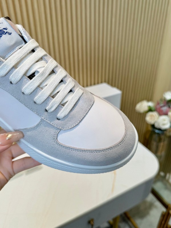 2024 Men Burberry White Beige Classic Cotton Casual Shoes MJ00320