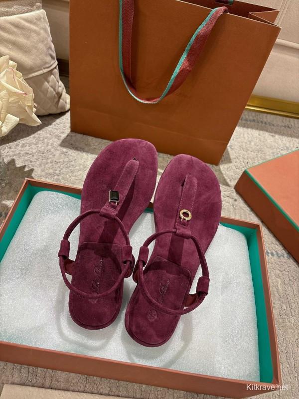 2025 Women LP Purple Suede Sandals